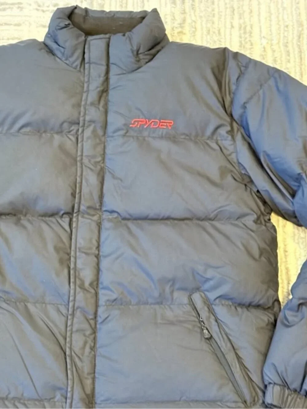 SPYDER boys size 14 black Winter puffer coat